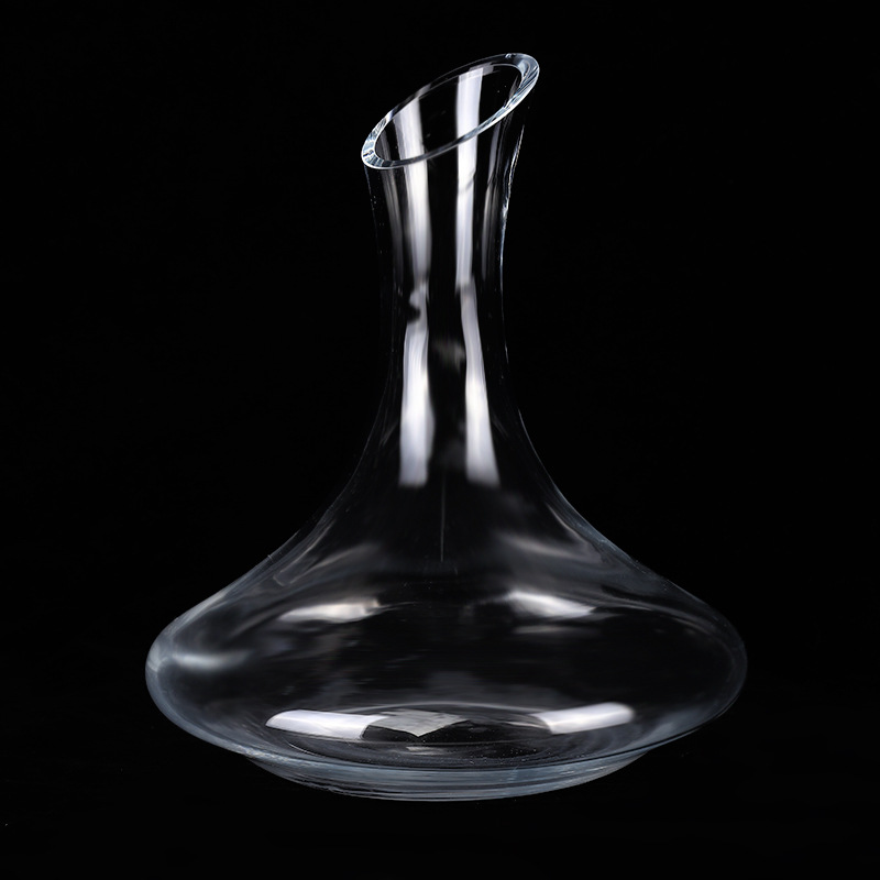 2020 nuovo decanter per vino decanter per vino inclinato semplice in vetro trasparente senza manico può essere personalizzato per il commercio all'ingrosso